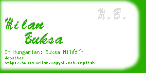 milan buksa business card